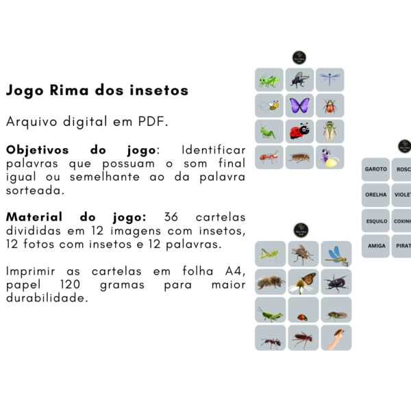 Jogo: Rima dos insetos