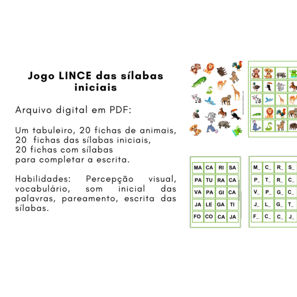 Jogo: Lince das sílabas