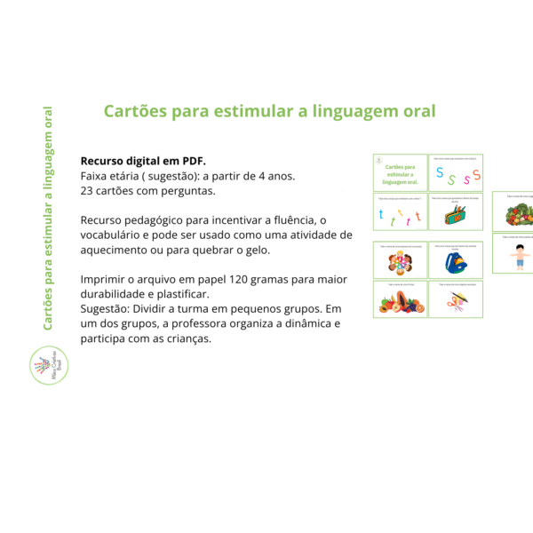 Recurso: cartões para estimular a linguagem oral