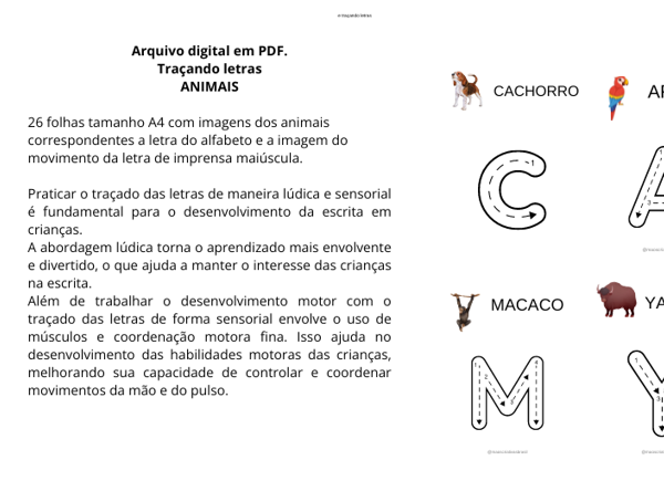 PDF Traçando letras do alfabeto