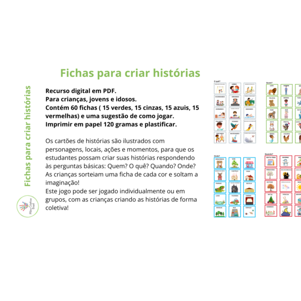 Recurso: Fichas para criar histórias