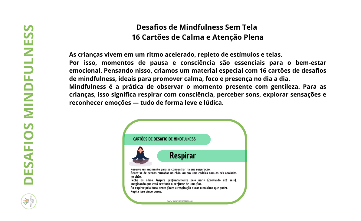 Jogo: cartões de desafios mindfulness