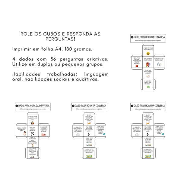 Jogo: Dado para hora de conversa