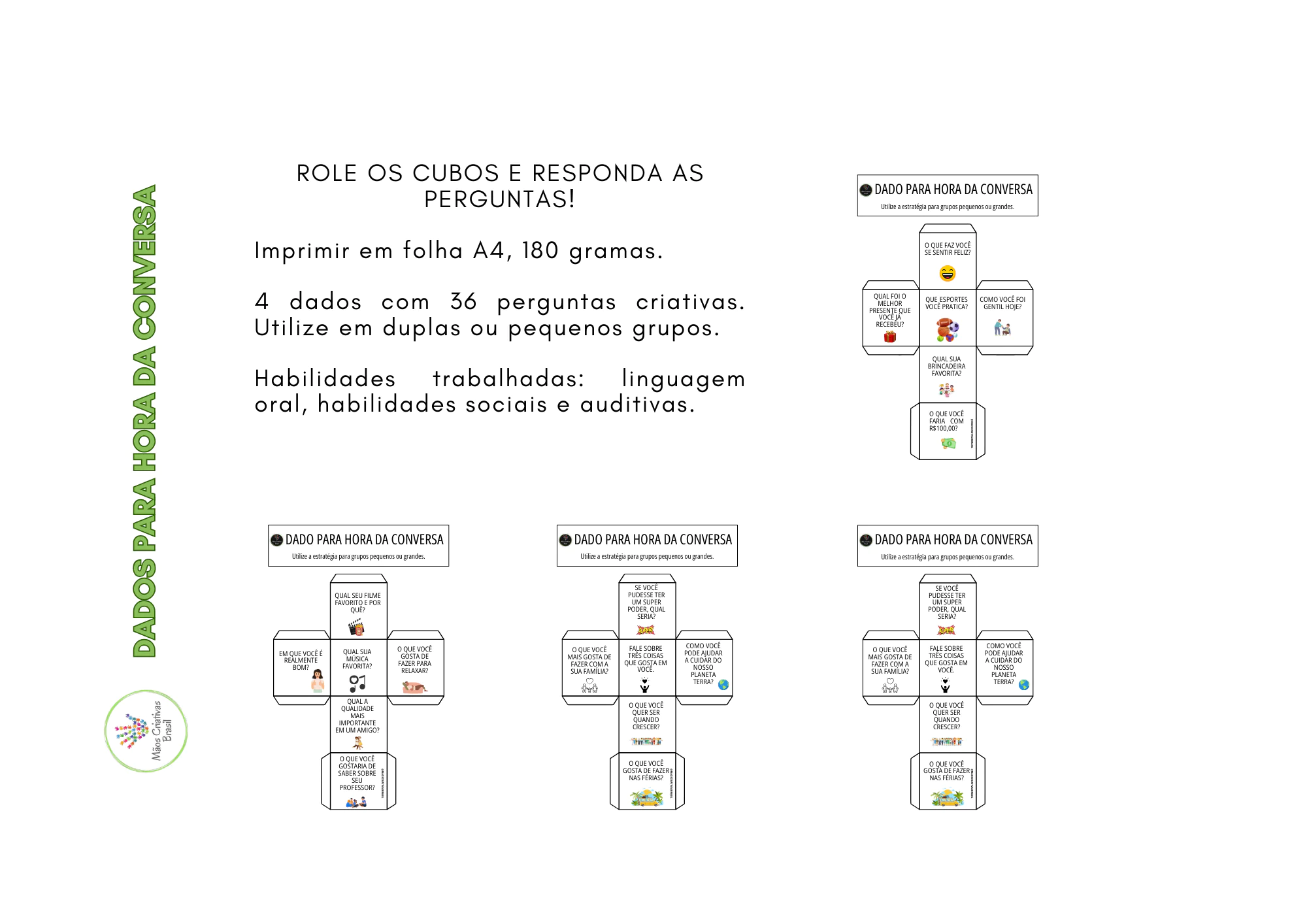 Jogo: Dado para hora de conversa