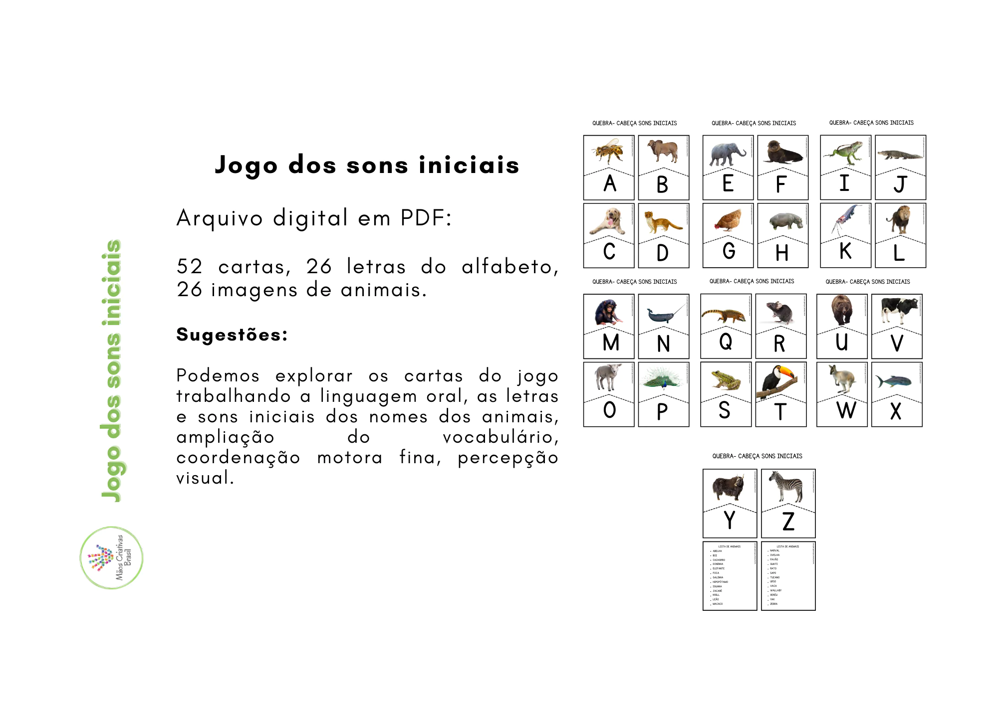 Jogo: Quebra-cabeça sons iniciais