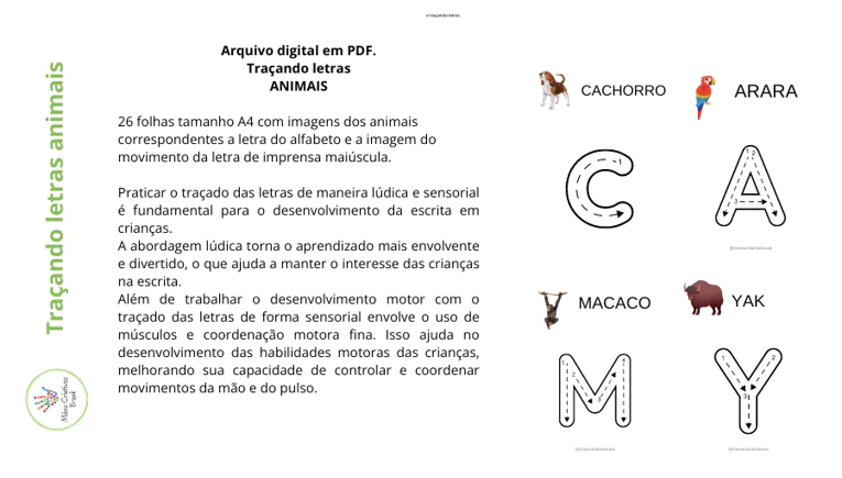 PDF Traçando letras do alfabeto