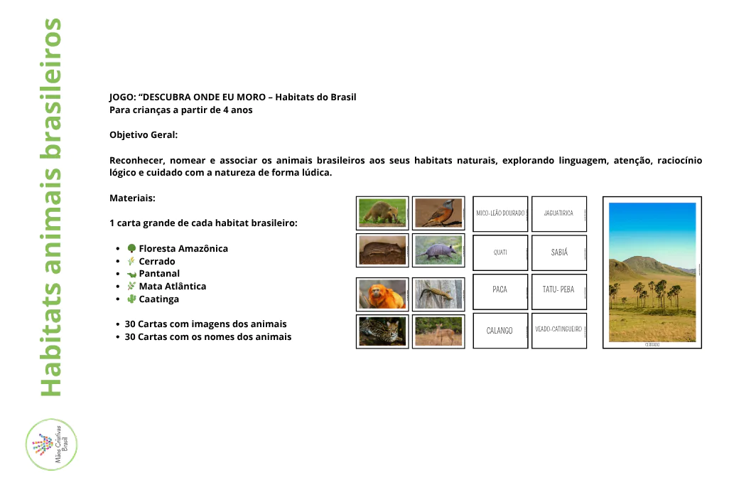 Jogo: descubra onde eu moro habitats do Brasil