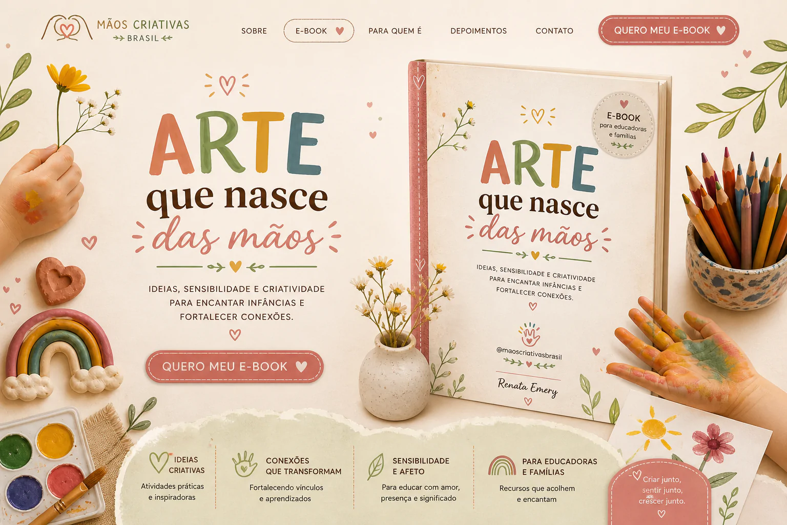 E-book arte que nasce das mãos